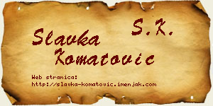 Slavka Komatović vizit kartica